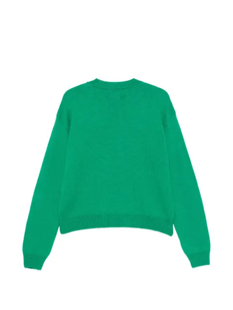 MSGM logo-embroidered crew neck sweater
