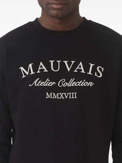 MAUVAIS logo-print crew neck sweater