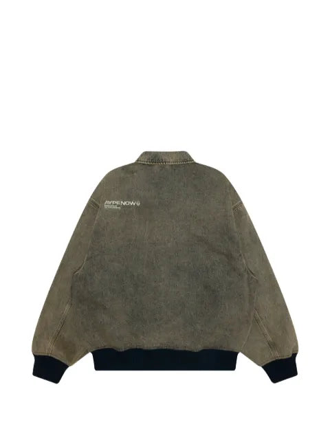 AAPE BY *A BATHING APE® Aapenow acid-wash logo-embroidered jacket