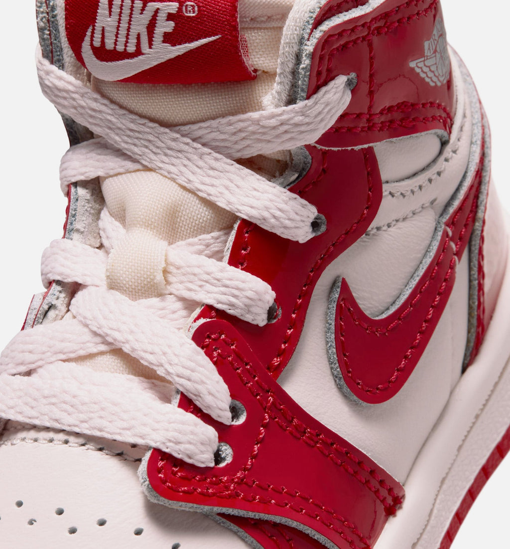 Air Jordan 1 Retro High OG Nails And Grails Infant & Toddler Lifestyle Shoe - University Red/Metallic Silver