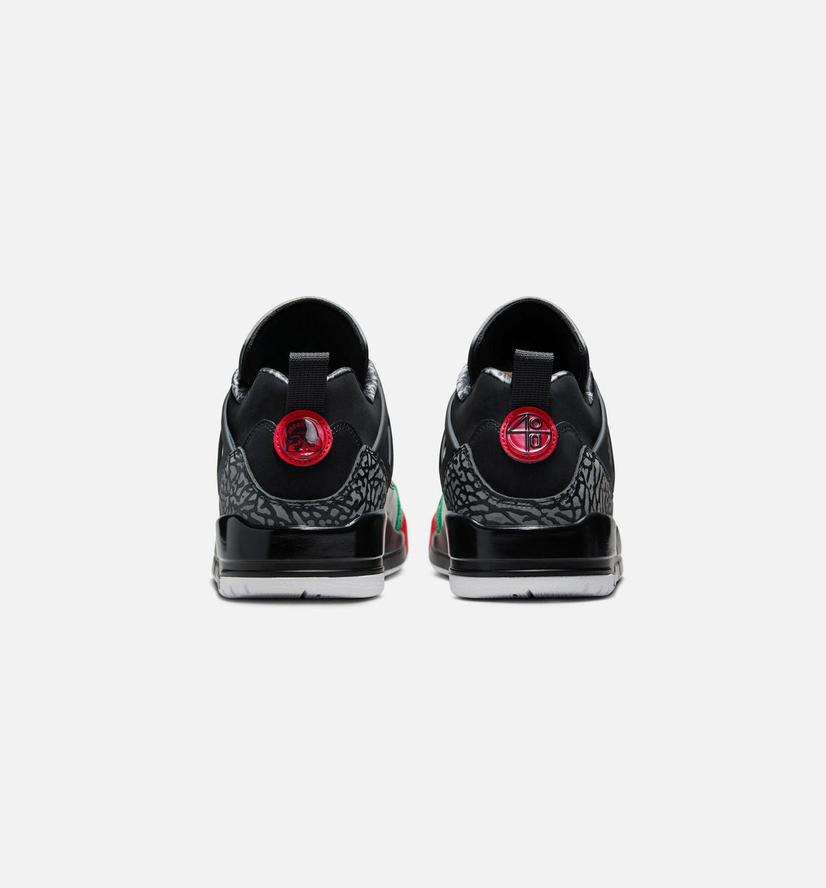 Spizike Low Men's Basketball Shoes - Black/Classic Green/White/Varsity Red