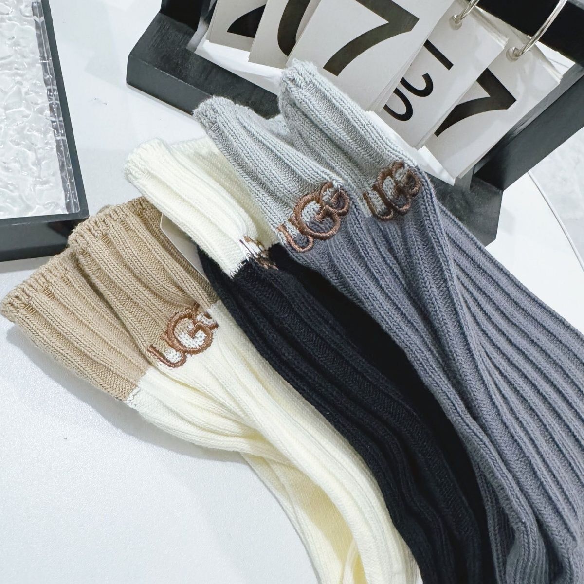 UGG Cotton Ribbed Crew Sock Set