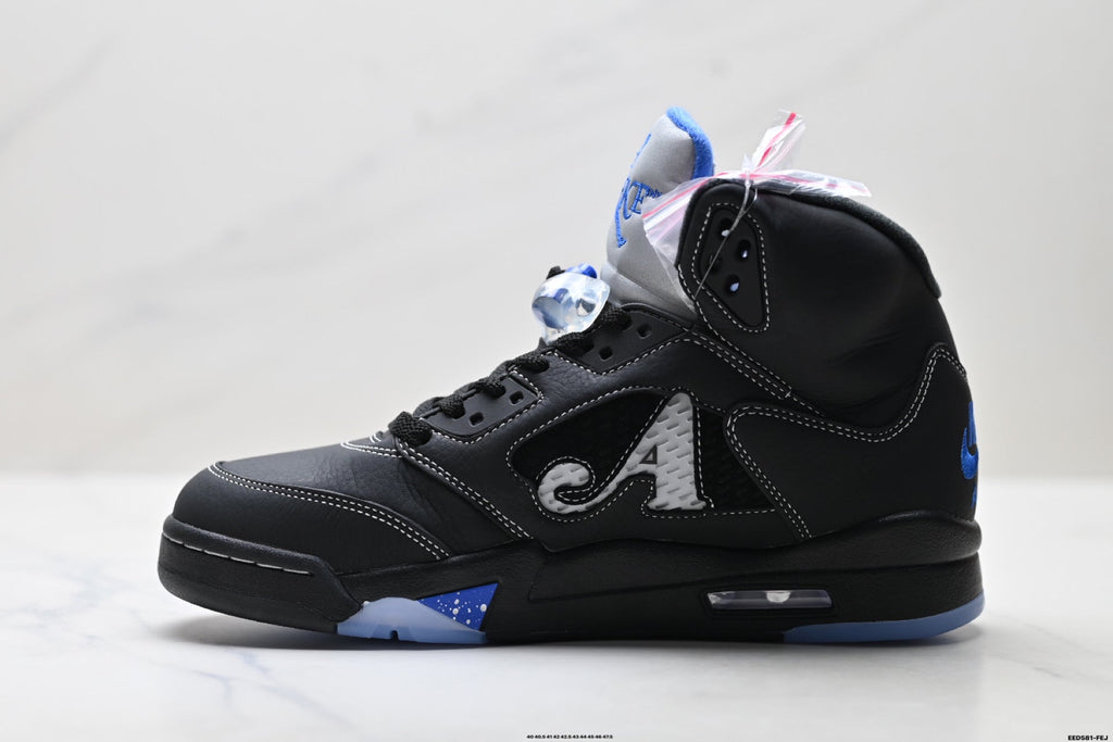 Air Jordan 5 Retro Black Royal Blue White Sneakers