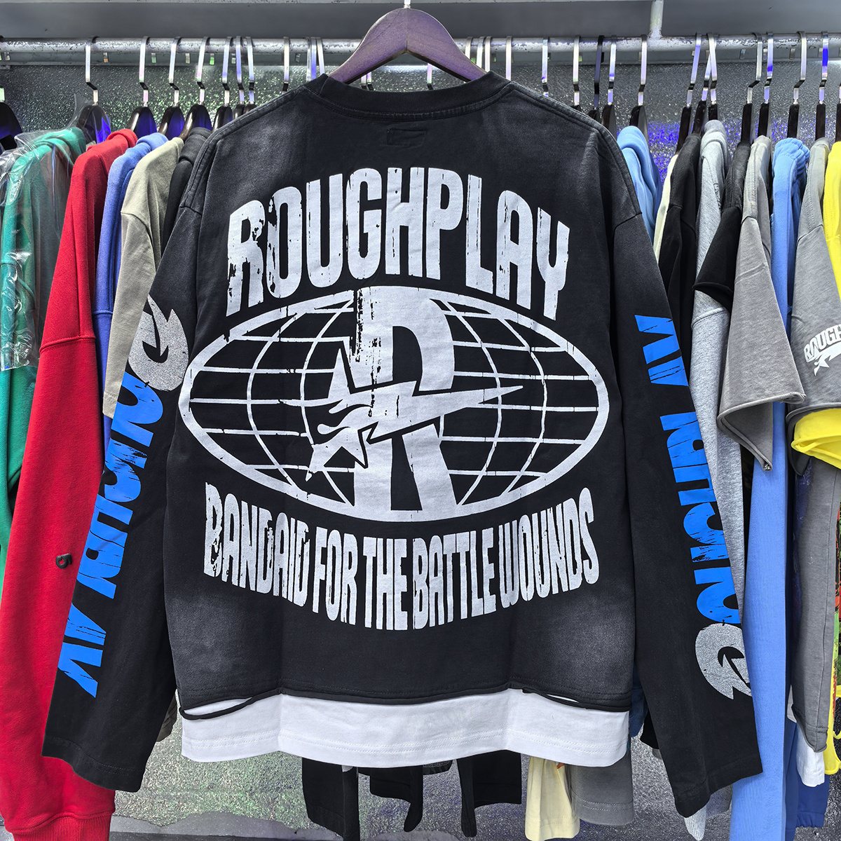 Rough Play Skull Shock Long-Sleeve T-Shirt
