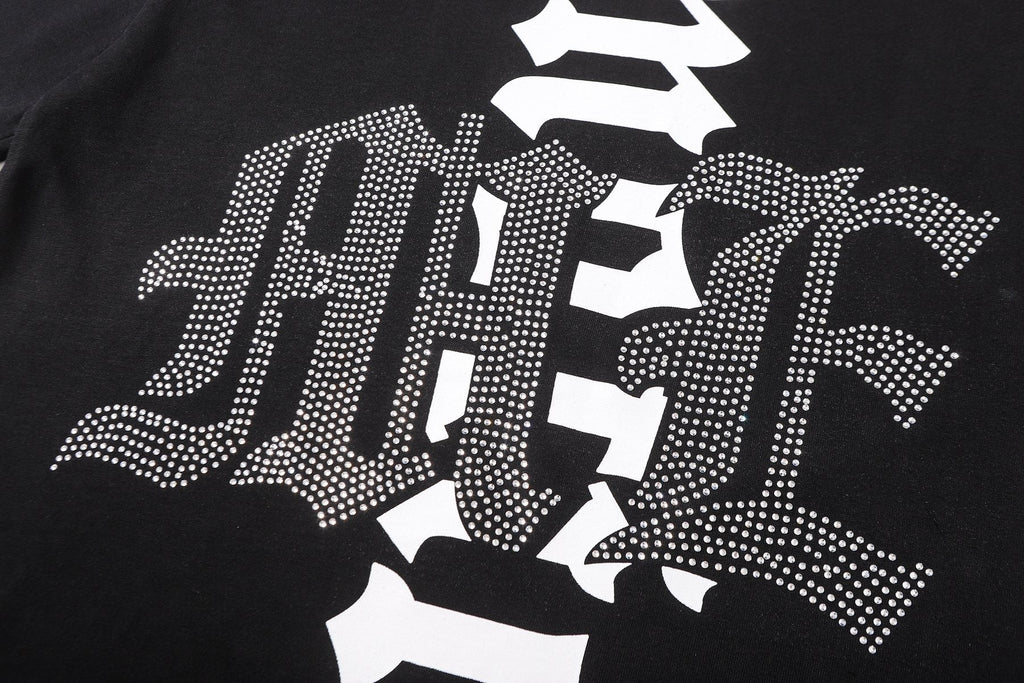MIXED EMOTION Rhinestone-Style Graphic T-Shirt