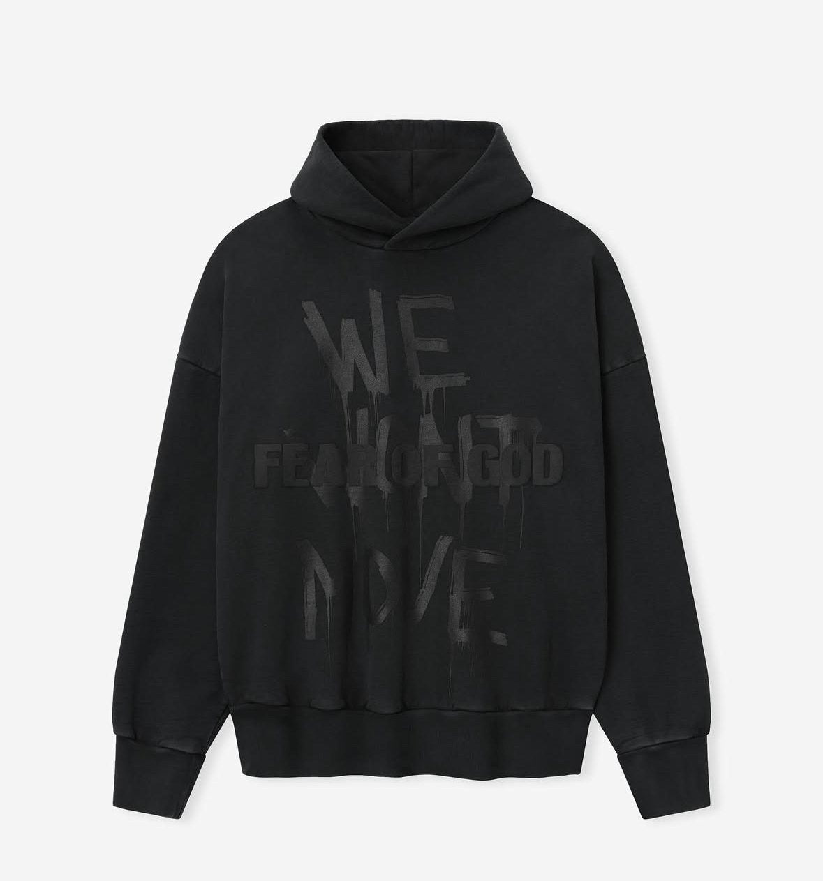 Fear of God Washed Black Side-Pocket Graphic Hoodie
