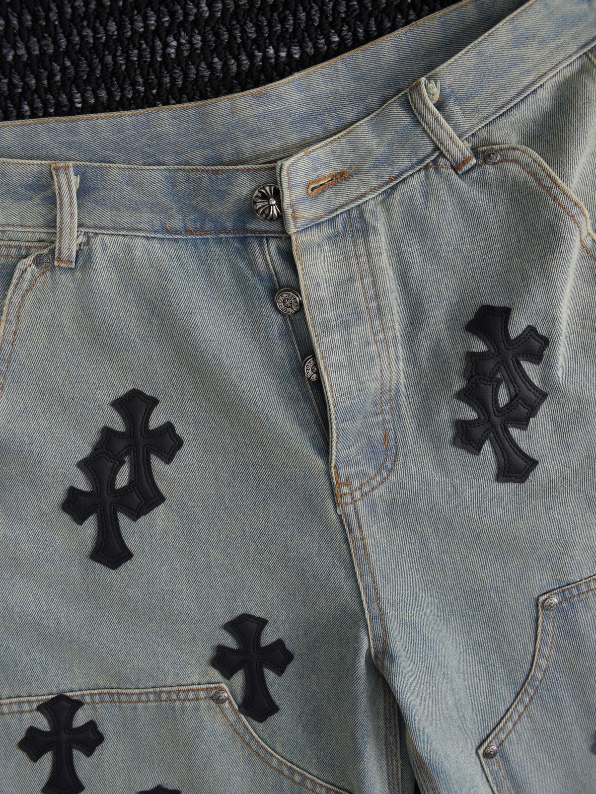 Chrome Hearts Cross Patch Denim Shorts