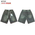 VALLEY Rhinestone Splatter Washed Denim Shorts