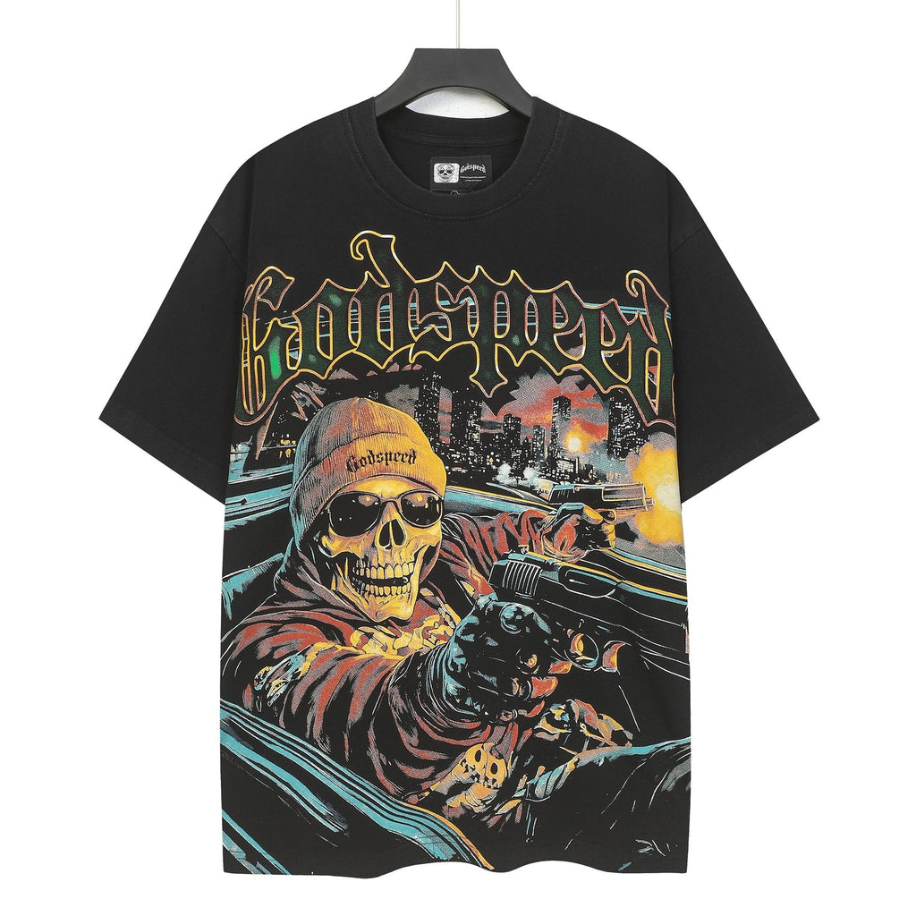 Godspeed Skull Car Graphic T-Shirt