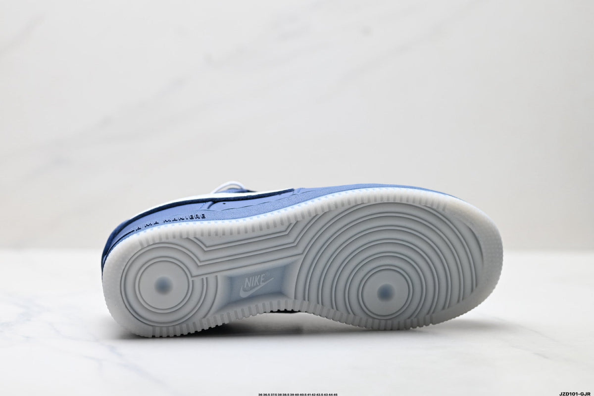 Nike Air Force 1 Low Navy Blue White Unisex Sneakers Style 01