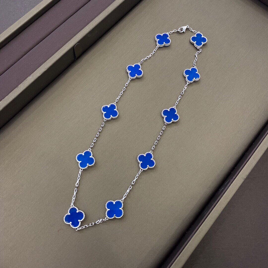 Van Cleef & Arpels Vintage Alhambra Blue Lapis 10 Motifs Necklace