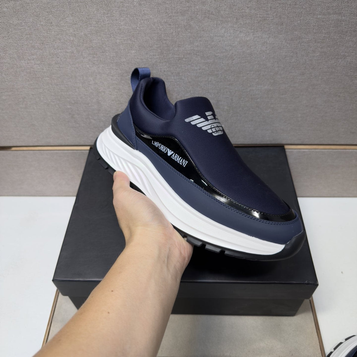 Armani Chunky Sole Slip-On Sneakers