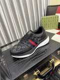Gucci Men's Monogram Stripe Low-Top Sneakers