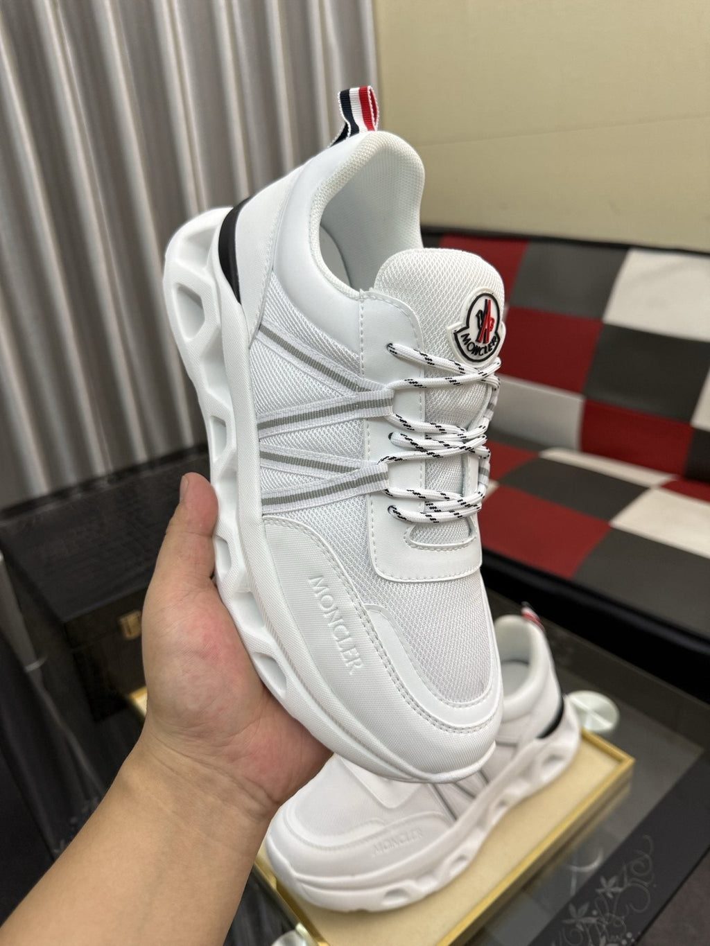 Moncler Sculpted-Sole Lace-Up Sneakers