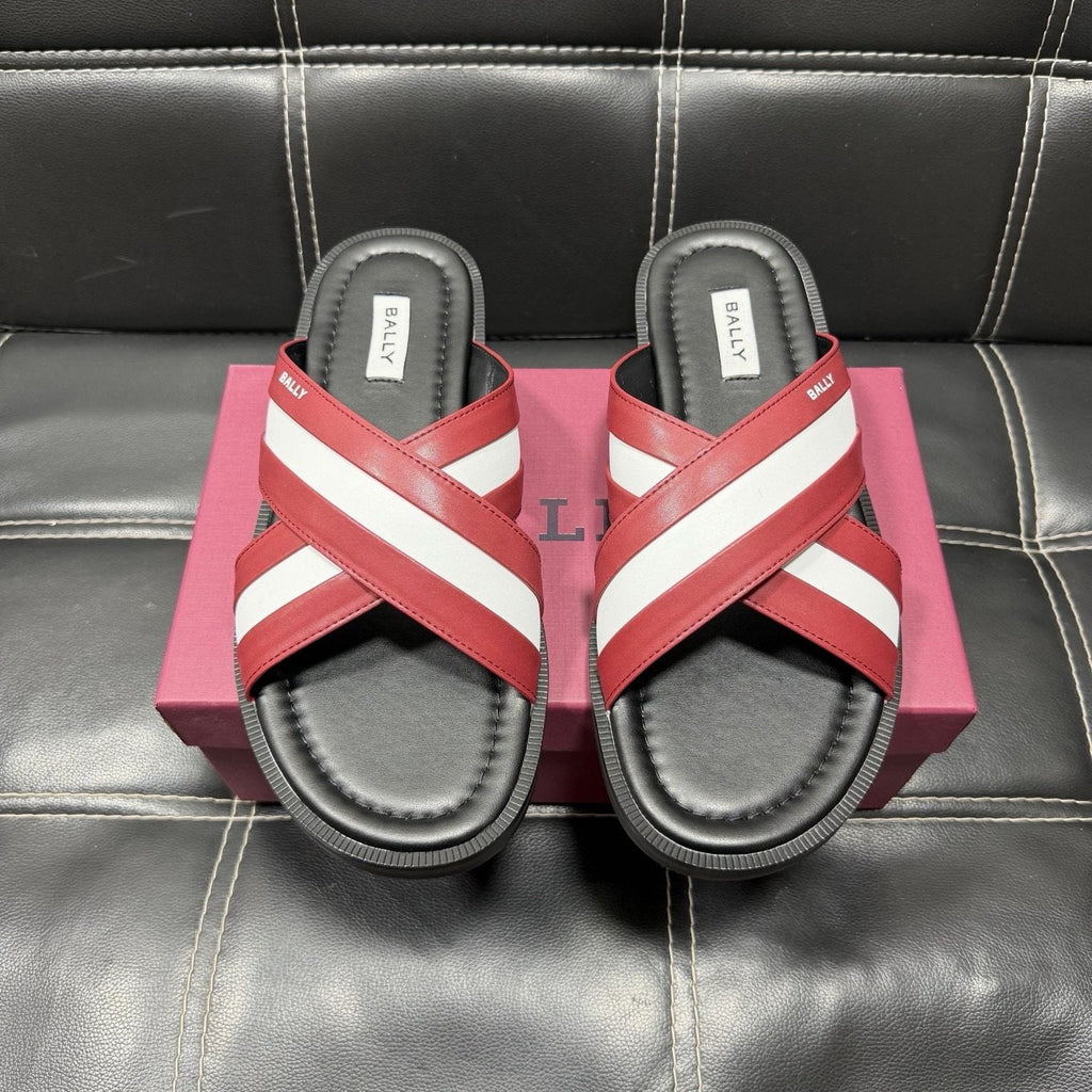 Bally Cross-Strap Slide Sandals