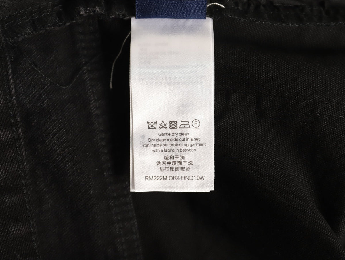 Louis Vuitton Monogram-Style Zip-Detail Utility Jeans - Black
