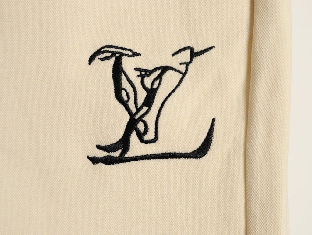 Louis Vuitton Dual-Logo Drawstring Shorts - Cream