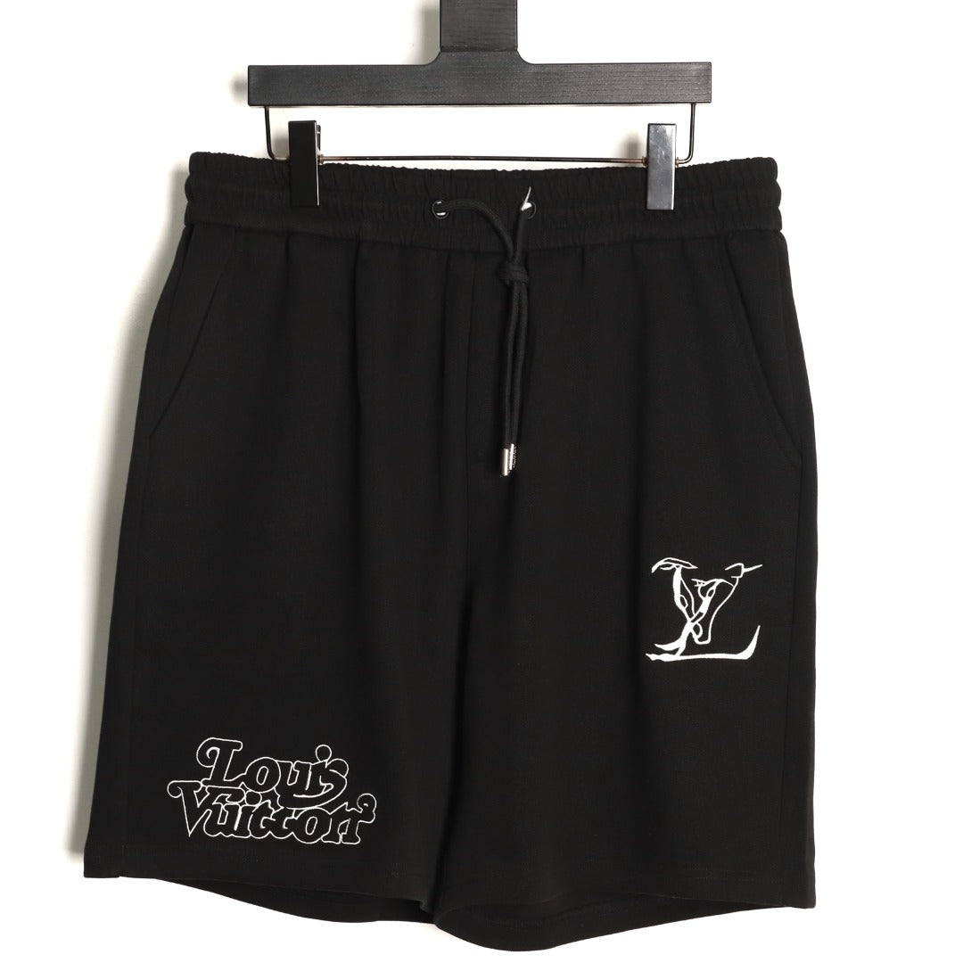 Louis Vuitton Dual-Logo Drawstring Shorts - Black