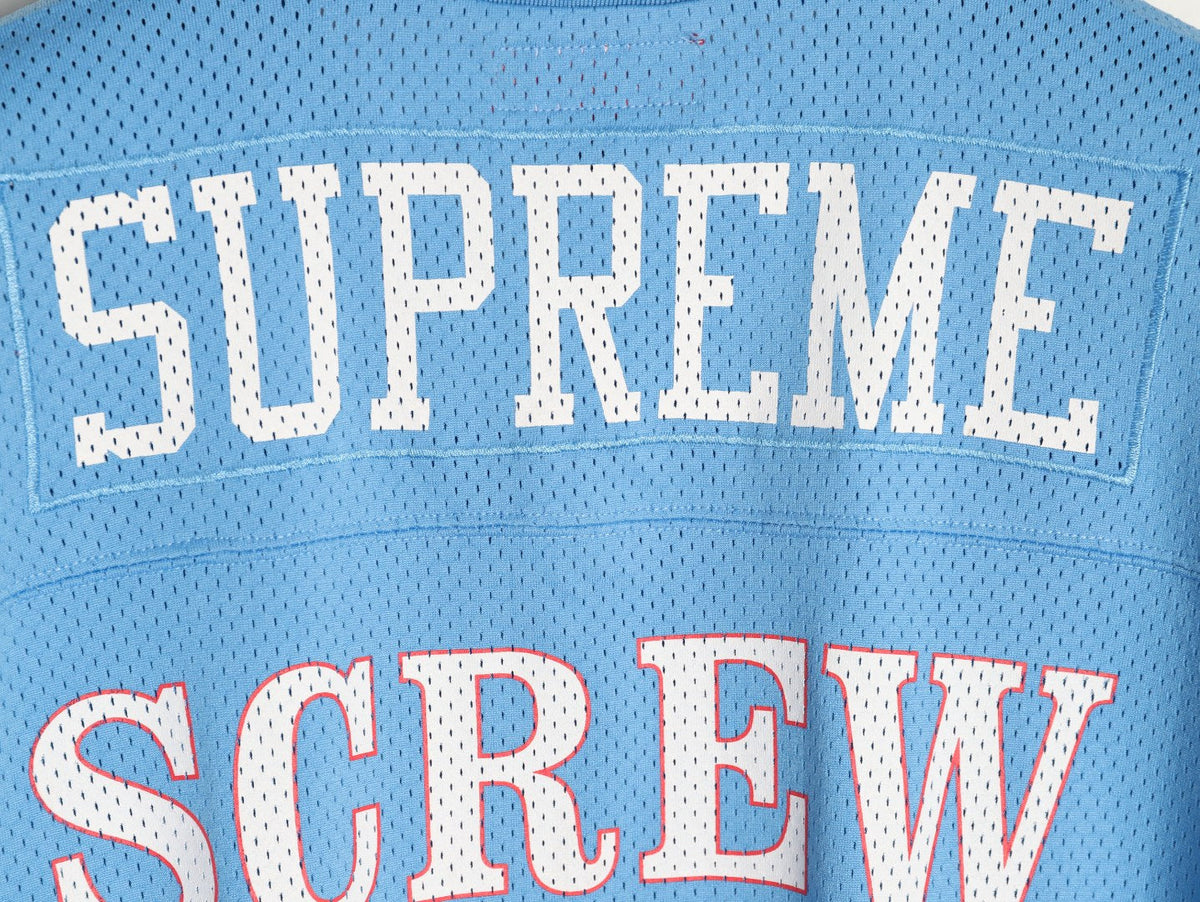 Supreme DJ Screw Graphic V-Neck Football-Style Jersey - Light Blue